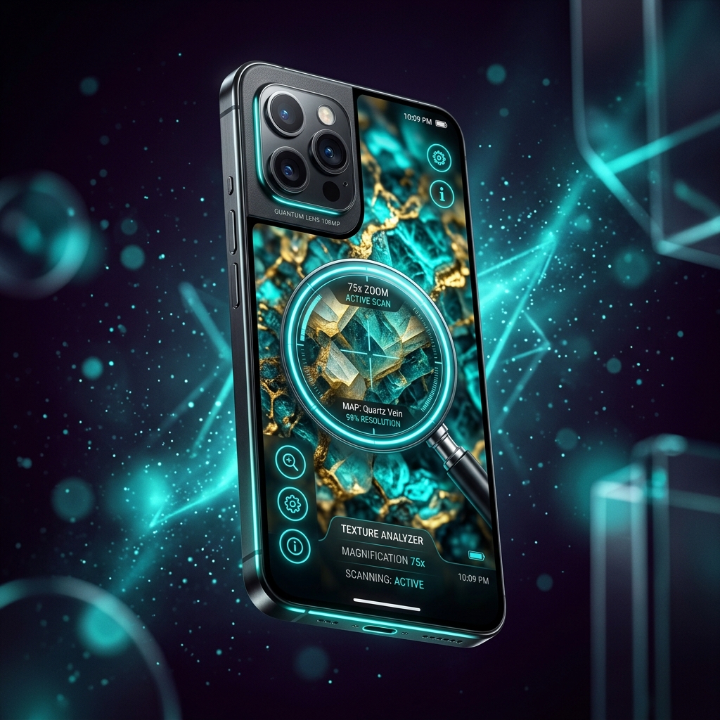 Mirror Magnifying App Interface Mockup